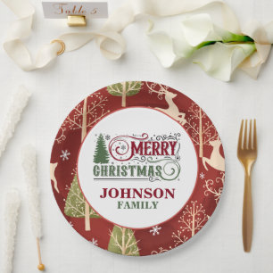 Christmas Dinner Party Paper Plates