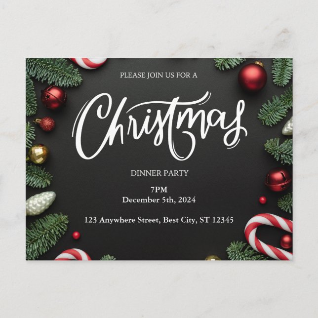 Christmas Dinner Party Postcard (Front)