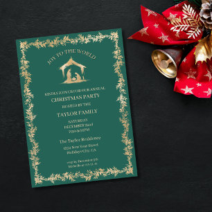 Christmas Dinner Party Religious Nativity Scene Holiday Card