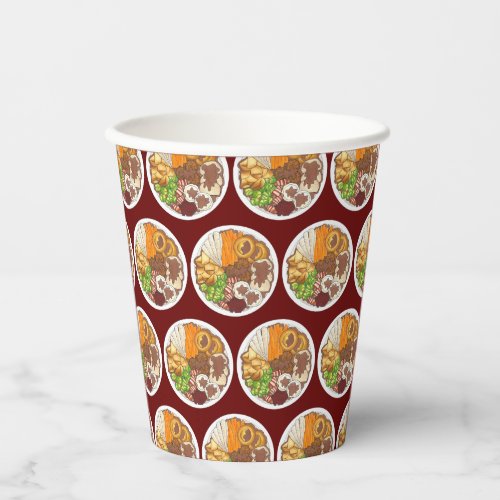 Christmas Dinner Party UK Festive British Food Paper Cups