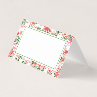 Christmas Dinner Place Card | Snowflakes