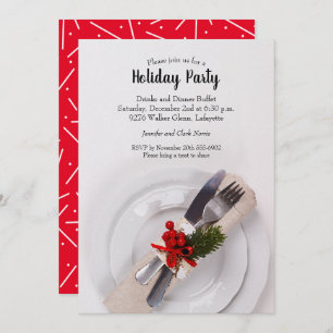 Christmas Dinner Plate Holiday Invitations