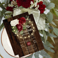 Christmas Dinner -Rustic Woodsy Lighted Wreath