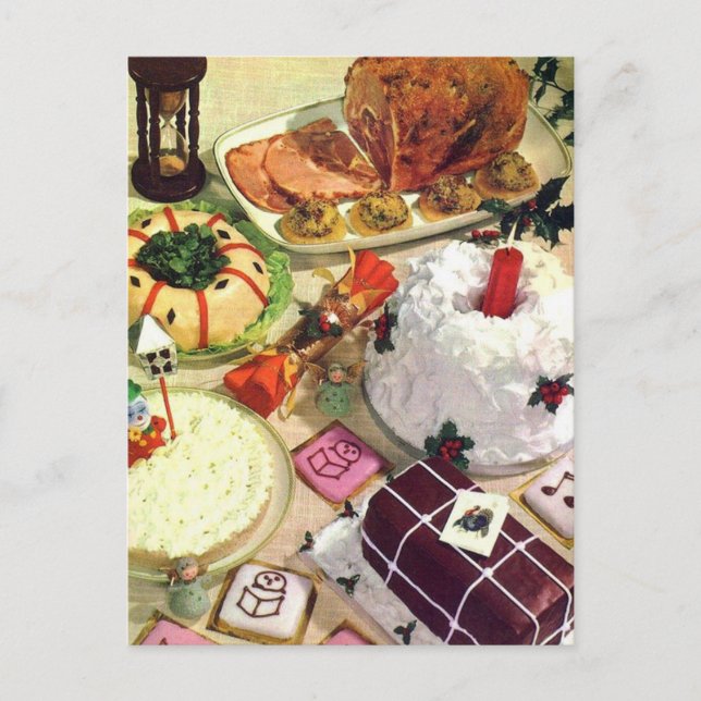 Christmas Dinner Table Photo Postcard (Front)