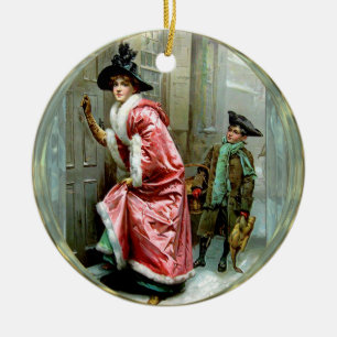 Christmas Dinner Victorian Ceramic Ornament