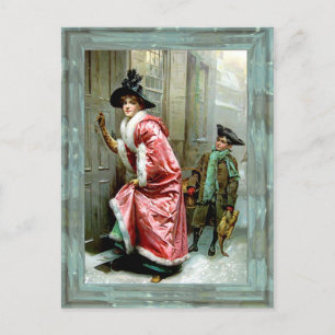 Christmas Dinner Victorian Holiday Postcard