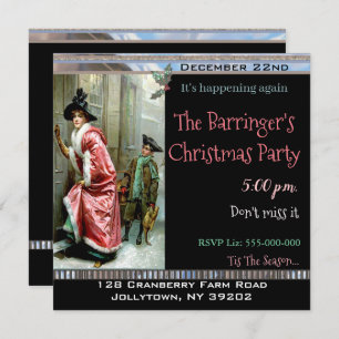 Christmas Dinner Victorian Party Invitation