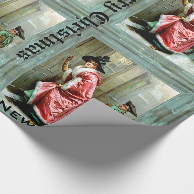 Christmas Dinner Victorian Wrapping Paper (Corner)