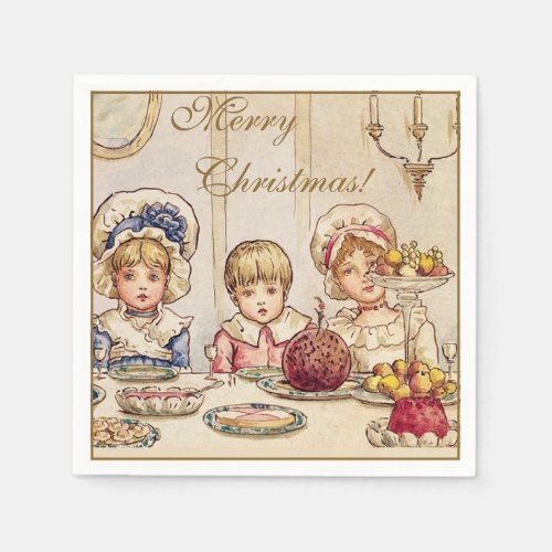 Christmas Dinner _ Vintage Children Kate Greenaway Napkins
