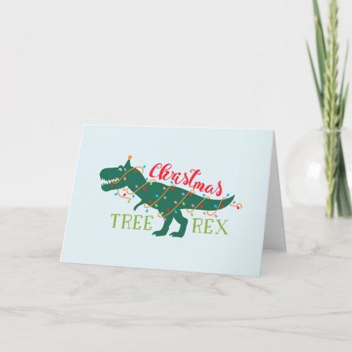 Christmas Dino Dinosaur Funny T_Rex Tree Gift Card