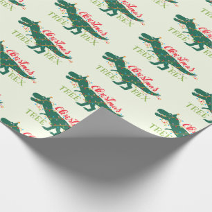 Christmas Dino Dinosaur Funny T-Rex Tree Gift Wrapping Paper