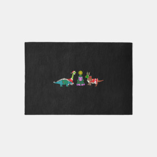Christmas Dino's around the tree Rug