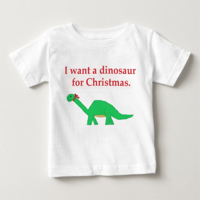 Christmas Dinosaur Baby T-Shirt (Front)