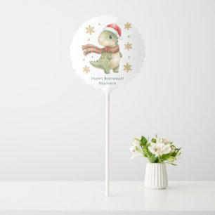 Christmas Dinosaur Birthday Party Balloon