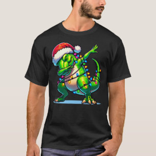 Christmas Dinosaur Boys Dabbing T Rex Santa Xmas F T-Shirt