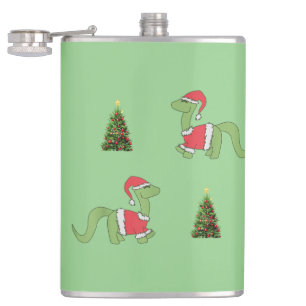 Christmas Dinosaur Christmas Tree Flask
