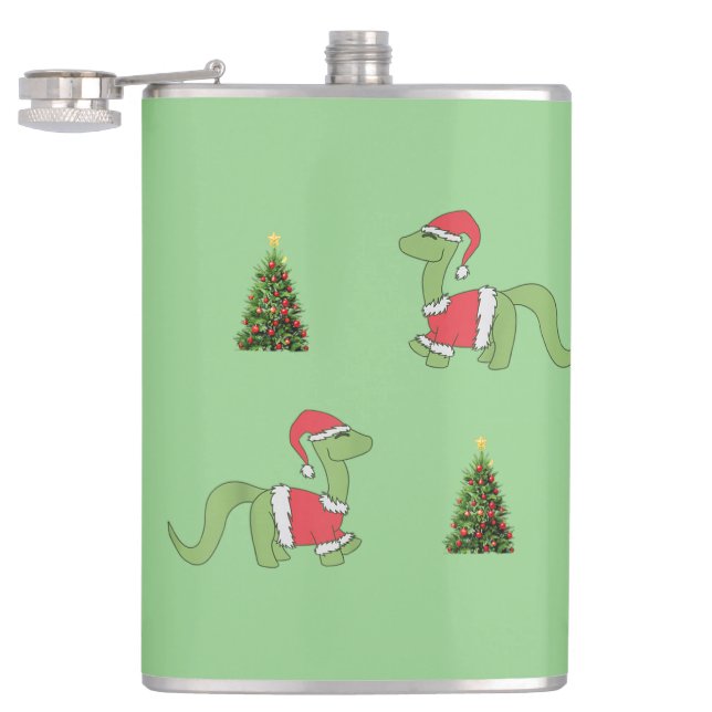 Christmas Dinosaur Christmas Tree Flask (Opened)