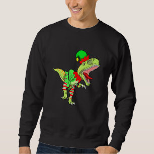Christmas Dinosaur Elf Boys Kids Teens Xmas  Men Sweatshirt