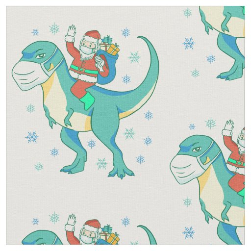christmas dinosaur face mask santa fabric