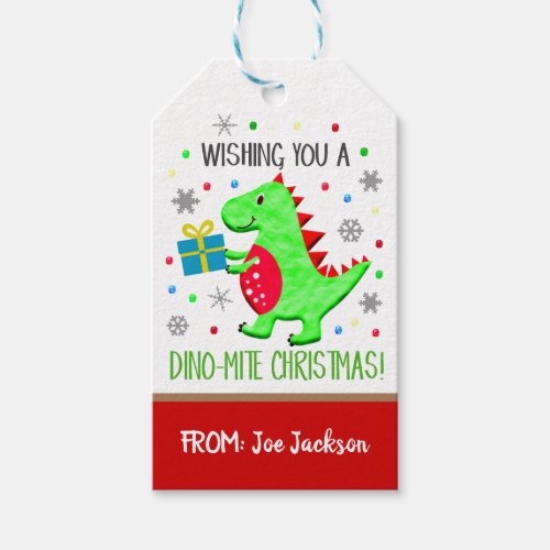 Christmas Dinosaur Gift Tags