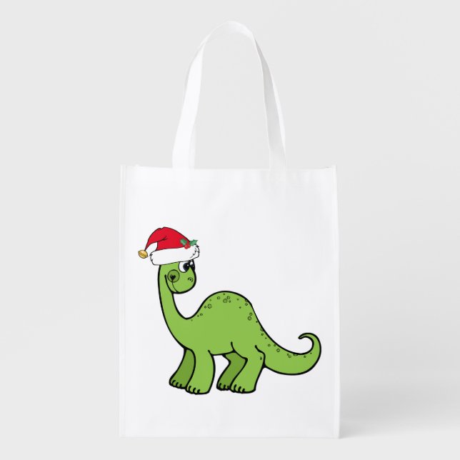 Christmas Dinosaur Grocery Bag (Front)