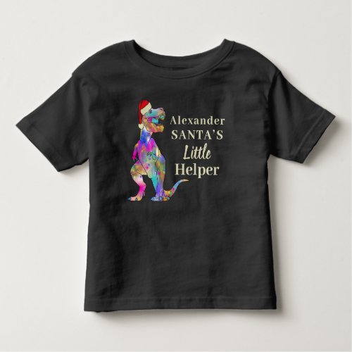 Christmas Dinosaur Kids Personalized  Toddler T_shirt