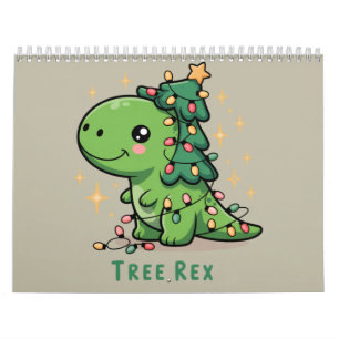 Christmas Dinosaur Light Party Funny Tree Rex Calendar