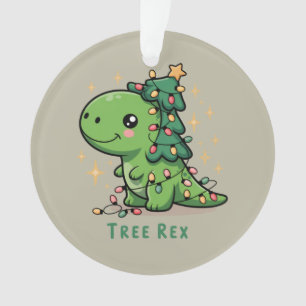 Christmas Dinosaur Light Party Funny Tree Rex Ornament