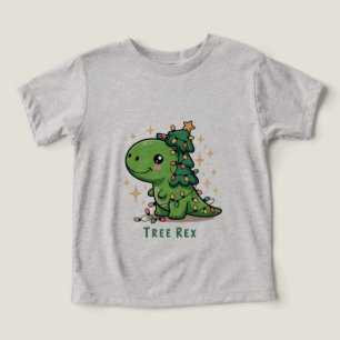 Christmas Dinosaur Light Party Funny Tree Rex  Toddler T-shirt