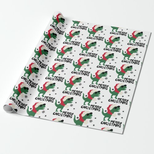 Christmas Dinosaur Merry Christmas Wrapping Paper