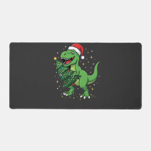 Christmas Dinosaur Santa T Rex Desk Mat