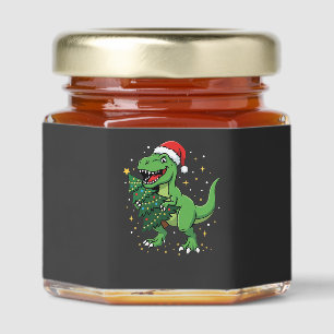 Christmas Dinosaur Santa T Rex Honey Jar Favors