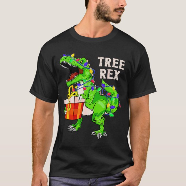 Christmas Dinosaur Shirt Tree Rex Pajamas Xmas Men (Front)