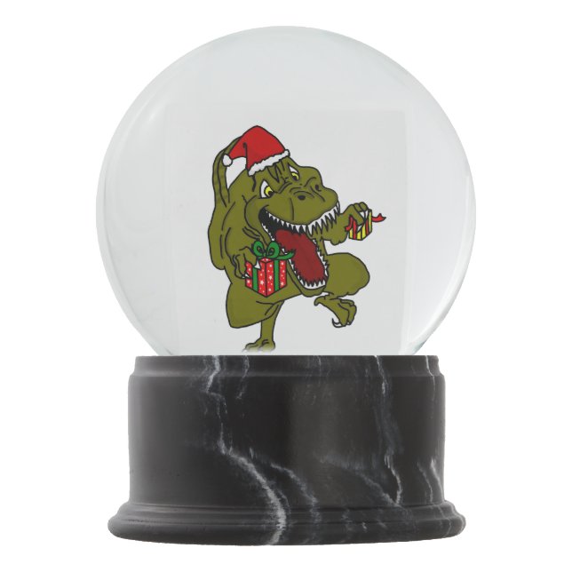 Christmas Dinosaur Snow Globe (Front)