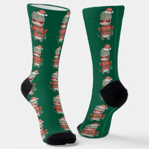 Christmas Dinosaur Socks