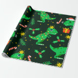 Christmas Dinosaur T-Rex Wrapping Paper