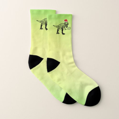 Christmas Dinosaur Tennis Socks