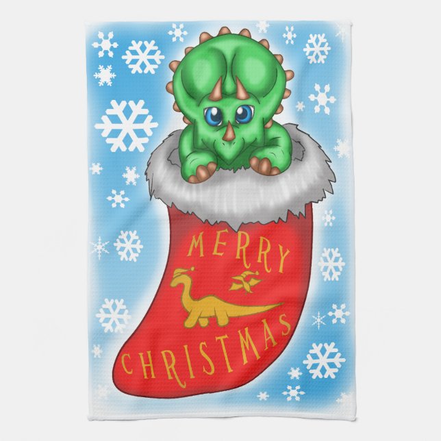 Christmas Dinosaur Towel (Vertical)