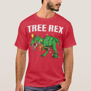Christmas Dinosaur Tree Re Xmas Lights T Re Dinosa T-Shirt