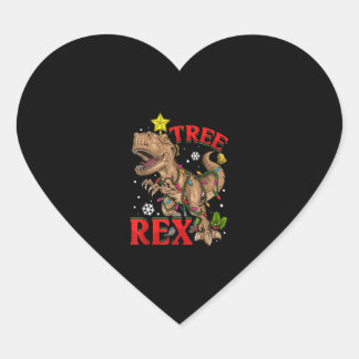 Christmas Dinosaur Tree Rex Lights T Rex Xmas Heart Sticker