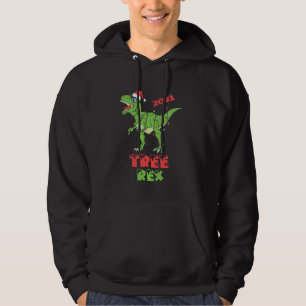 Christmas Dinosaur Tree Rex Pajamas Funny Xmas Lig Hoodie