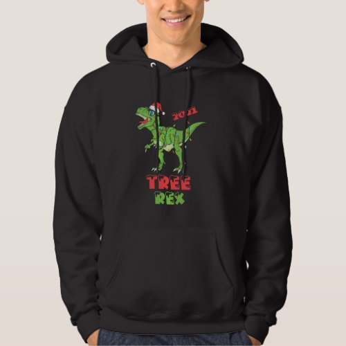 Christmas Dinosaur Tree Rex Pajamas Funny Xmas Lig Hoodie