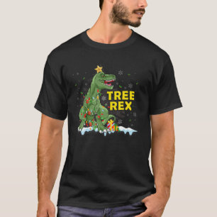 Christmas Dinosaur Tree Rex Pajamas Led Light Gift T-Shirt