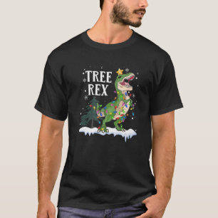 Christmas Dinosaur Tree Rex Pajamas Led Light Gift T-Shirt
