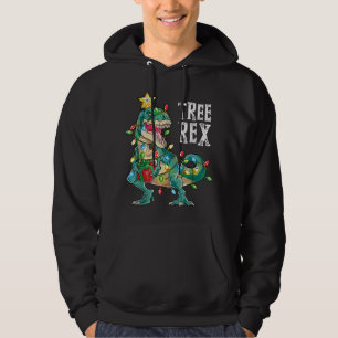 Christmas Dinosaur Tree Rex Pajamas Men Boys Hoodie