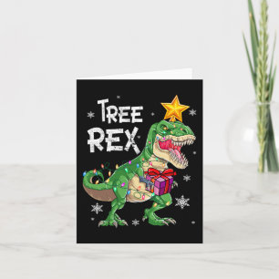 Christmas Dinosaur Tree Rex Pajamas Men Boys Kids  Card