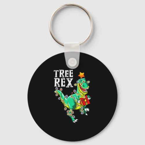 Christmas Dinosaur Tree Rex Pajamas Men Boys Xmas  Keychain