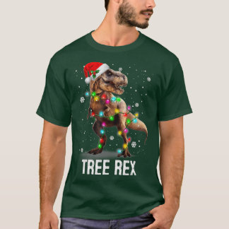 Christmas Dinosaur Tree Rex Pajamas Men Boys Xmas T-Shirt