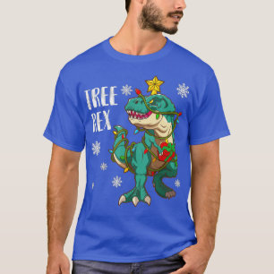 Christmas Dinosaur Tree Rex Pajamas Men Boys Xmas T-Shirt