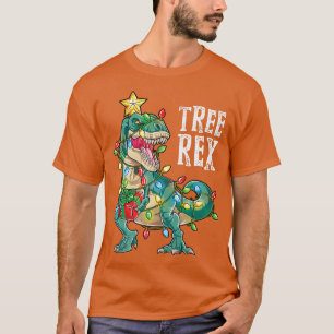 Christmas Dinosaur Tree Rex Pajamas Men Boys Xmas  T-Shirt